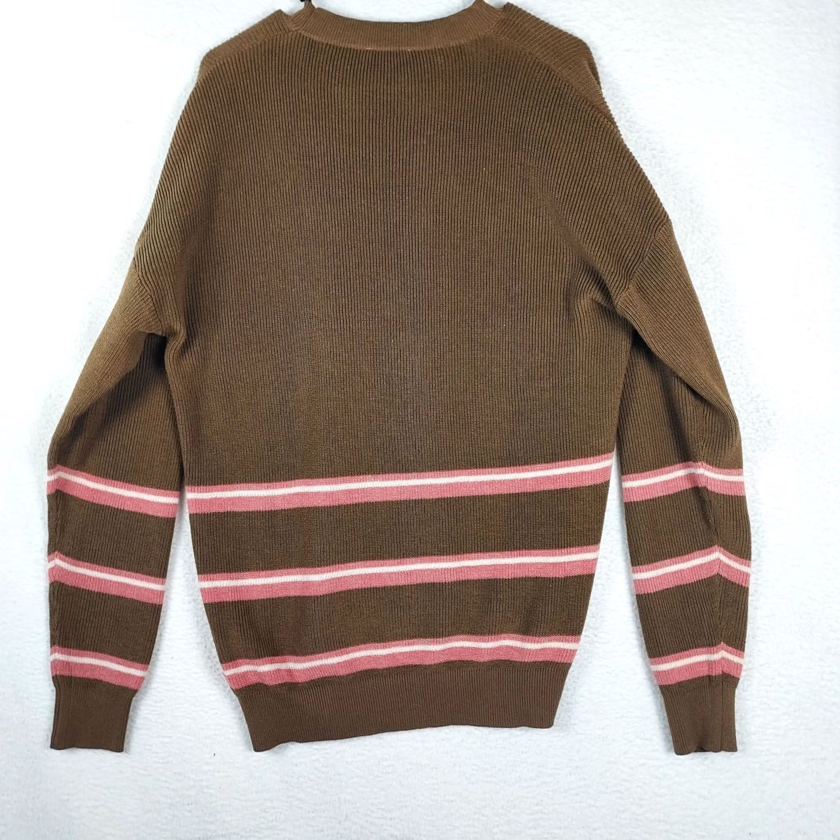 Vintage Pink Lily Lounge Set Womens Medium Brown Pink Stripe Knit Sweater Pants Size M / US 6-8 / IT 42-44 - 3 Thumbnail