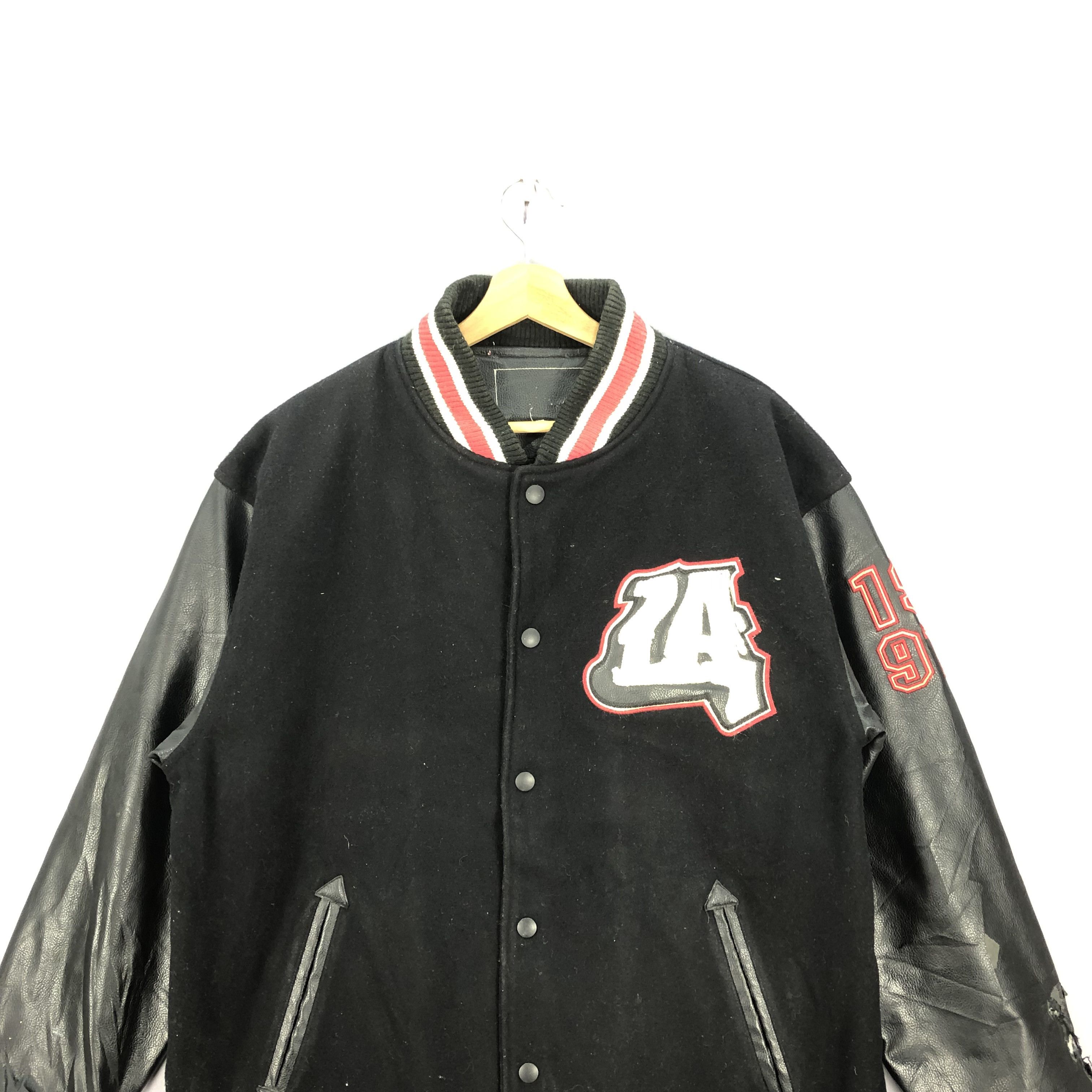 Vintage Vintage 90s Conart Varsity Leather Wool Jacket Native Indian Size US L / EU 52-54 / 3 - 4 Thumbnail
