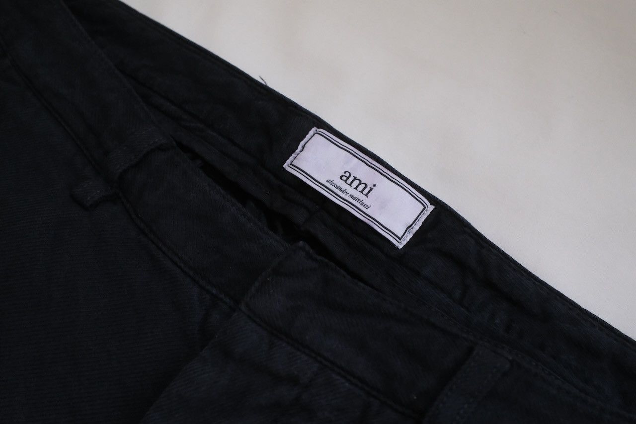 AMI Slim Navy Wool/Cotton Pant Menswear