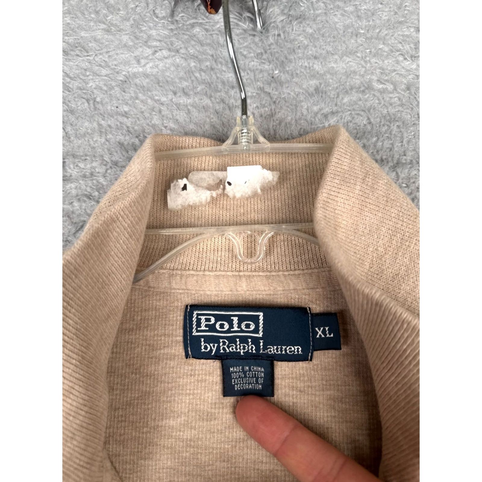 Ralph Lauren VINTAGE Polo Ralph Lauren Sweater Adult XL Beige 1/4 Zip Mock Neck Pony Size US XL / EU 56 / 4 - 7 Thumbnail
