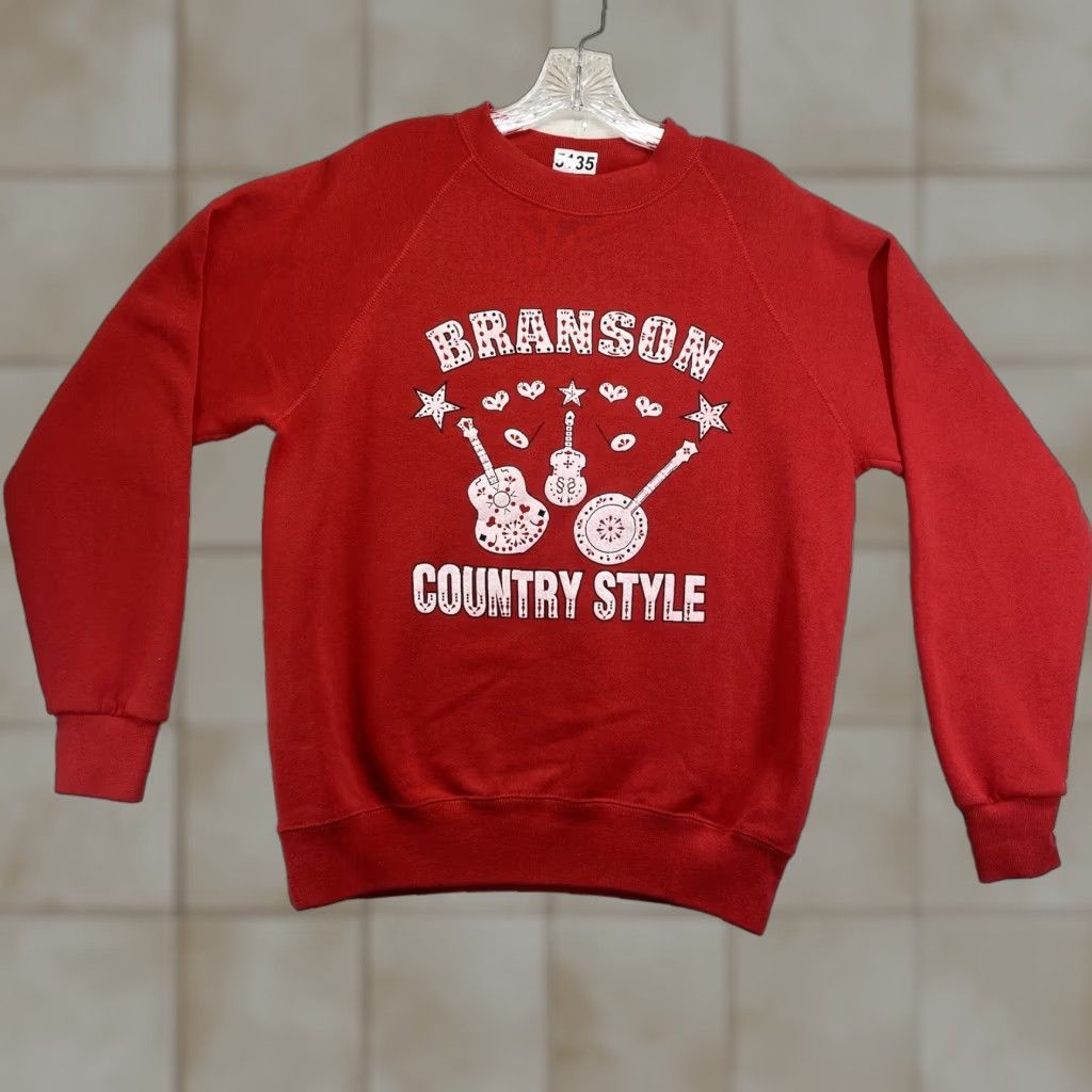 Vintage VINTAGE Branson Sweatshirt Red Adult Medium Crewneck Pullover USA Graphic Print 90s City Country Mens/Womens Size US M / EU 48-50 / 2 - 1 Thumbnail