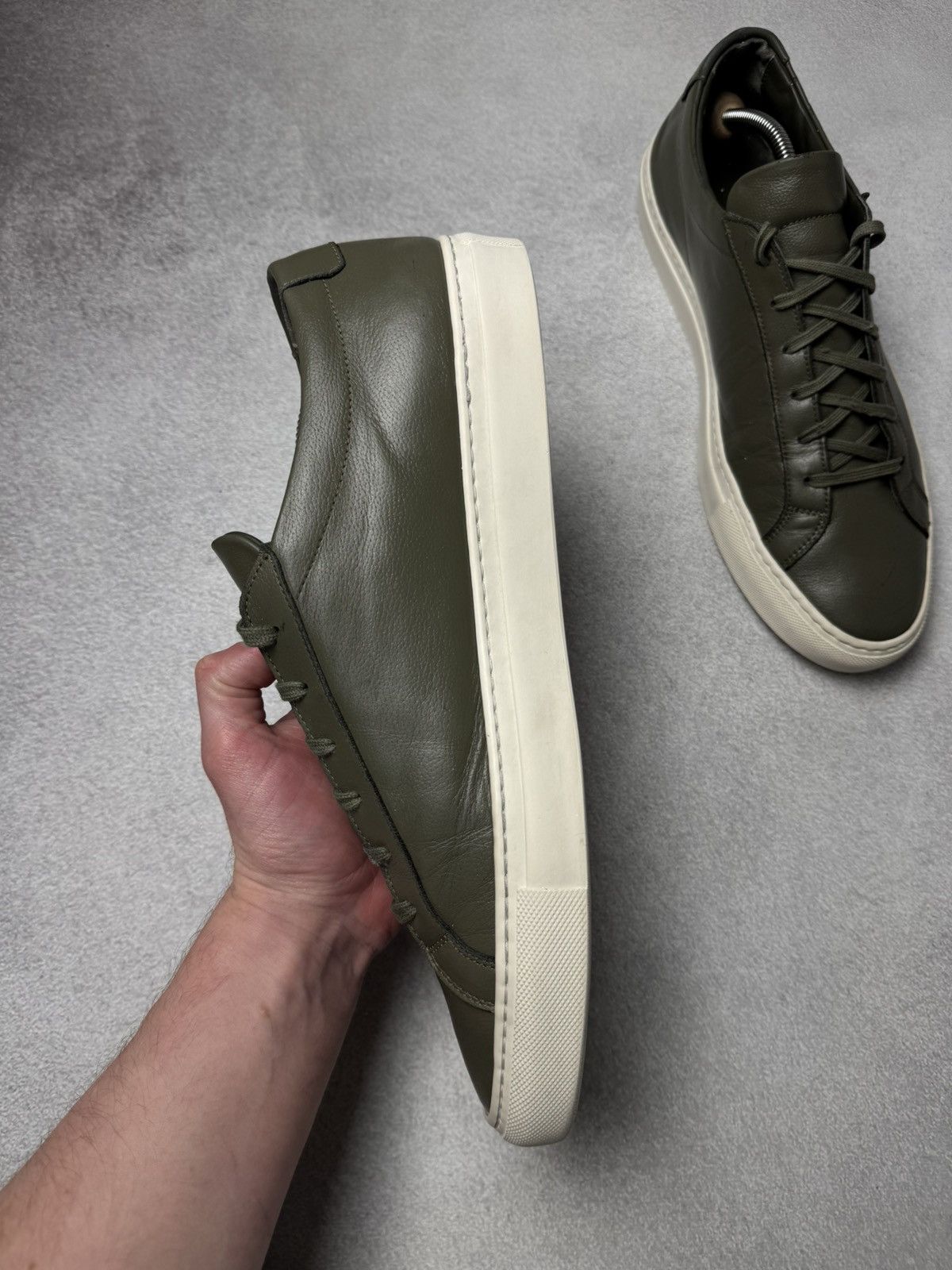 Common Projects Common Projects Achilles Olive Leather Sneakers Size US12 Size US 12 / EU 45 - 8 Thumbnail