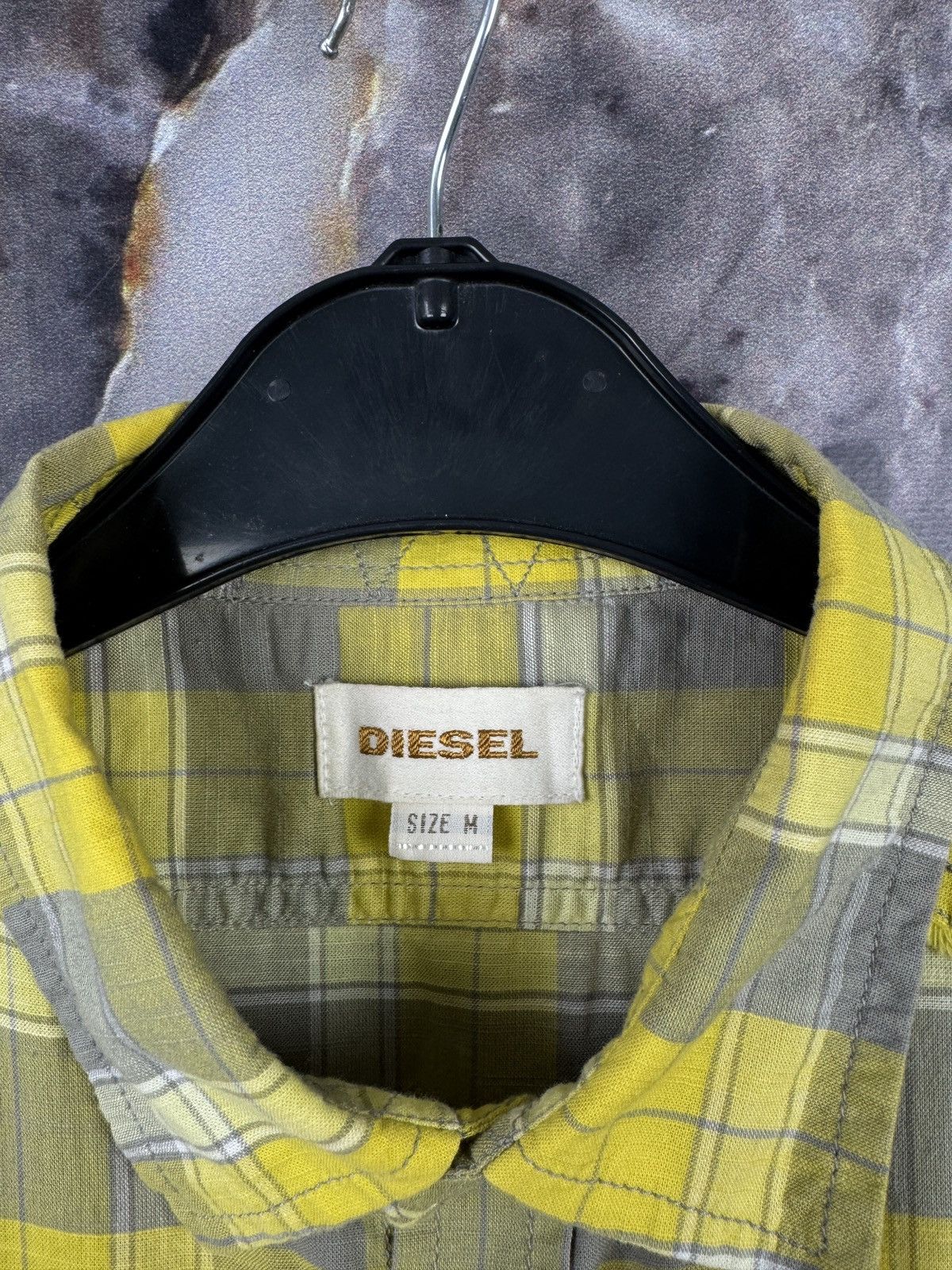 Diesel Diesel Yellow Gray Plaid Short Sleeve Shirt Button Up Casual Size US M / EU 48-50 / 2 - 8 Thumbnail