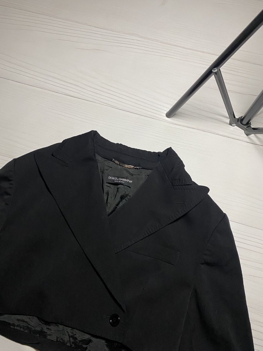 Dolce & Gabbana Dolce & Gabbana Double- breasted cropped black blazer Size L / US 10 / IT 46 - 5 Thumbnail