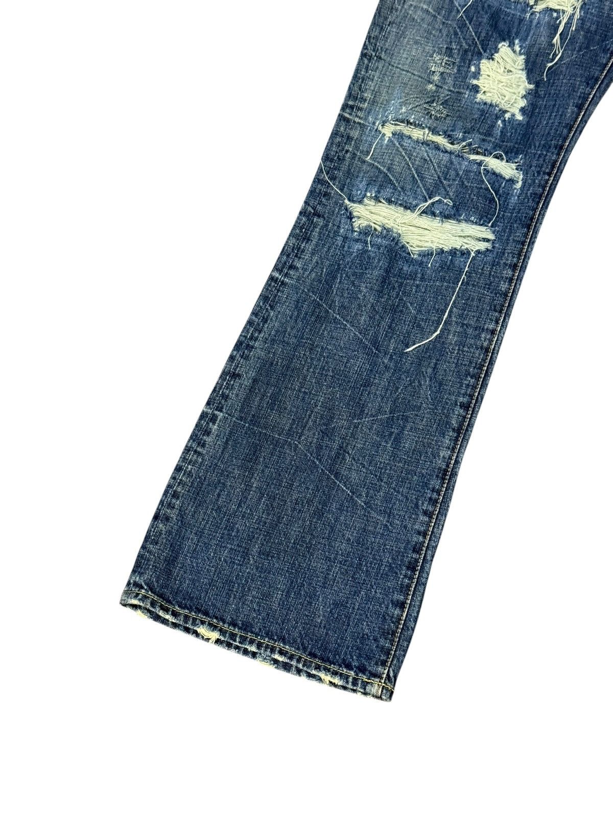 Japanese Brand Flare Jeans Bartack Distress Boot Cut amiri lgb dior 3🟦5 Size US 31 - 5 Thumbnail