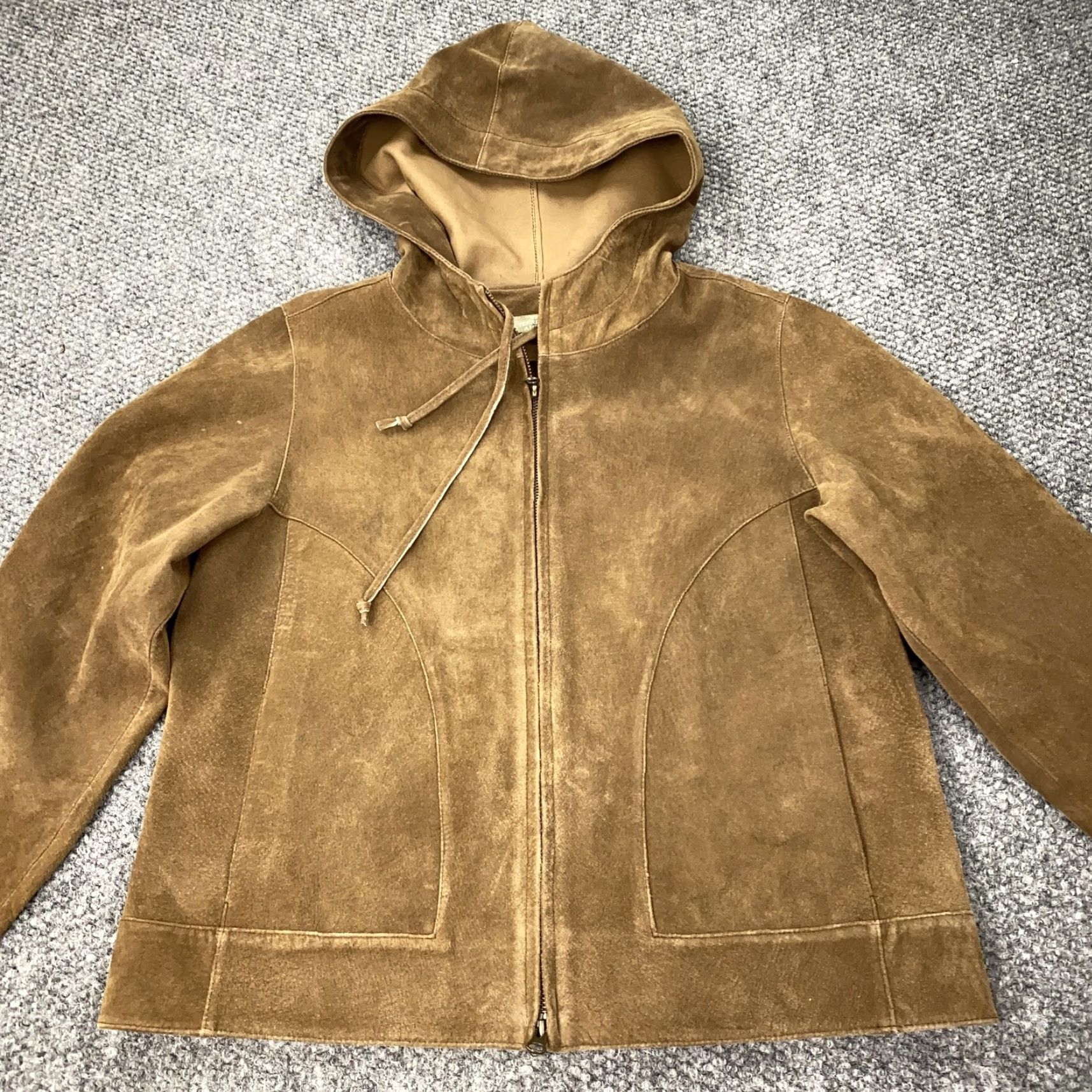 The Territory Ahead The Territory Ahead Jacket Womens Medium Brown Suede Hooded Full Zip Anorak Size M / US 6-8 / IT 42-44 - 2 Thumbnail
