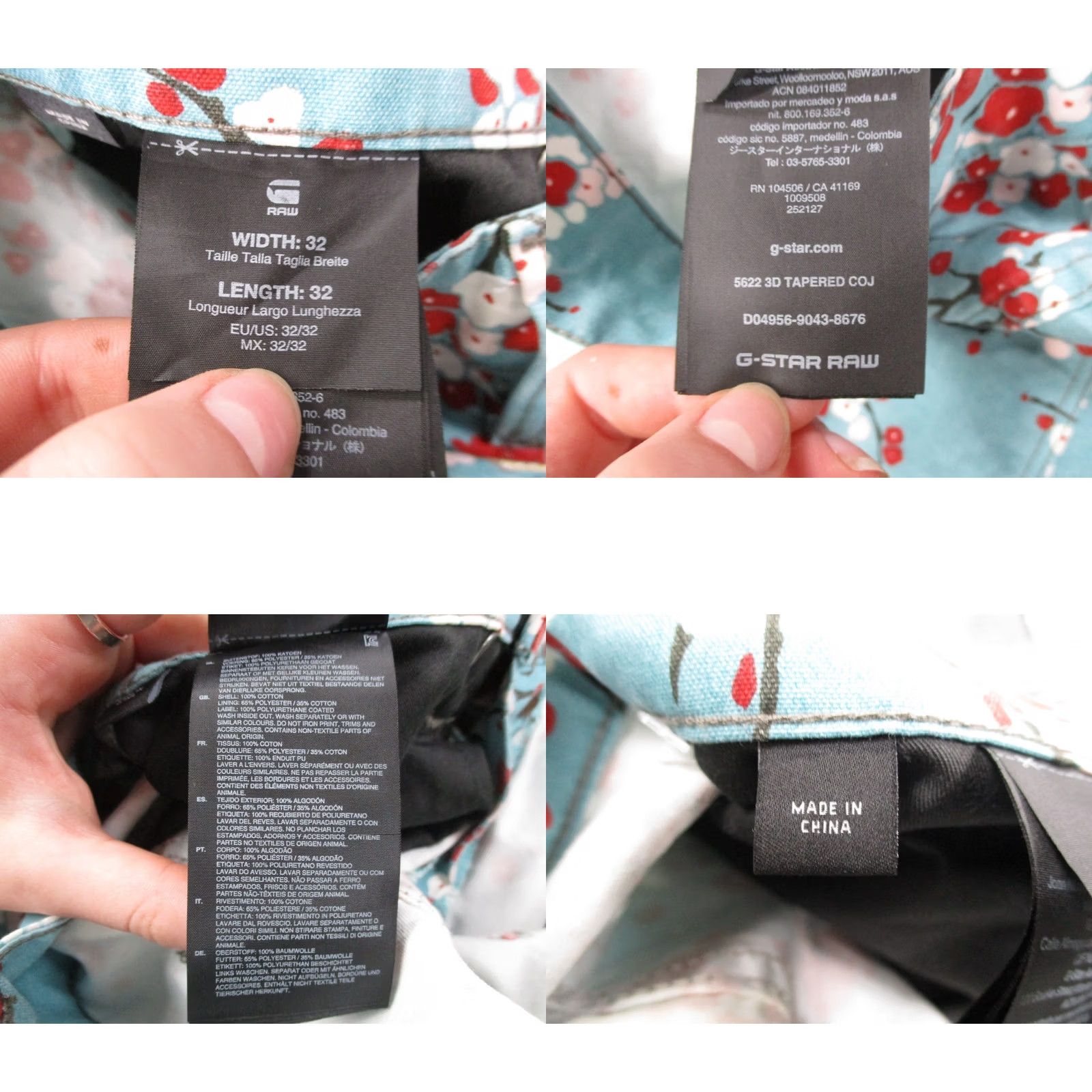 G-Star G-Star Raw Pants Mens 32 X 32 Floral 3D Tapered Flex Knee Colorful Tactical Size US 32 / EU 48 - 8 Thumbnail