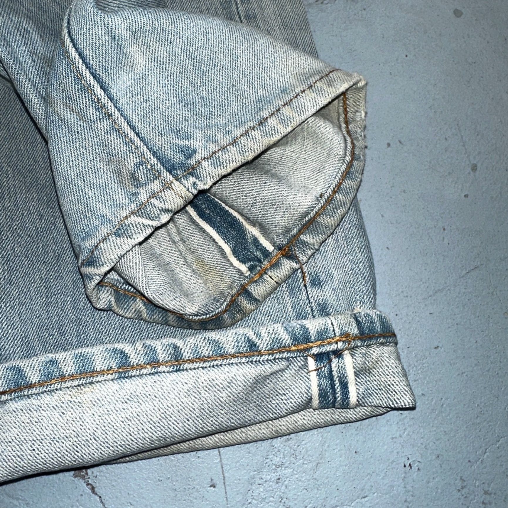 Levi's VINTAGE Levis 505 VTG 70s SS Redline Selvedge USA XX Jeans Light Wash Talon 29x34 Size US 29 - 4 Thumbnail