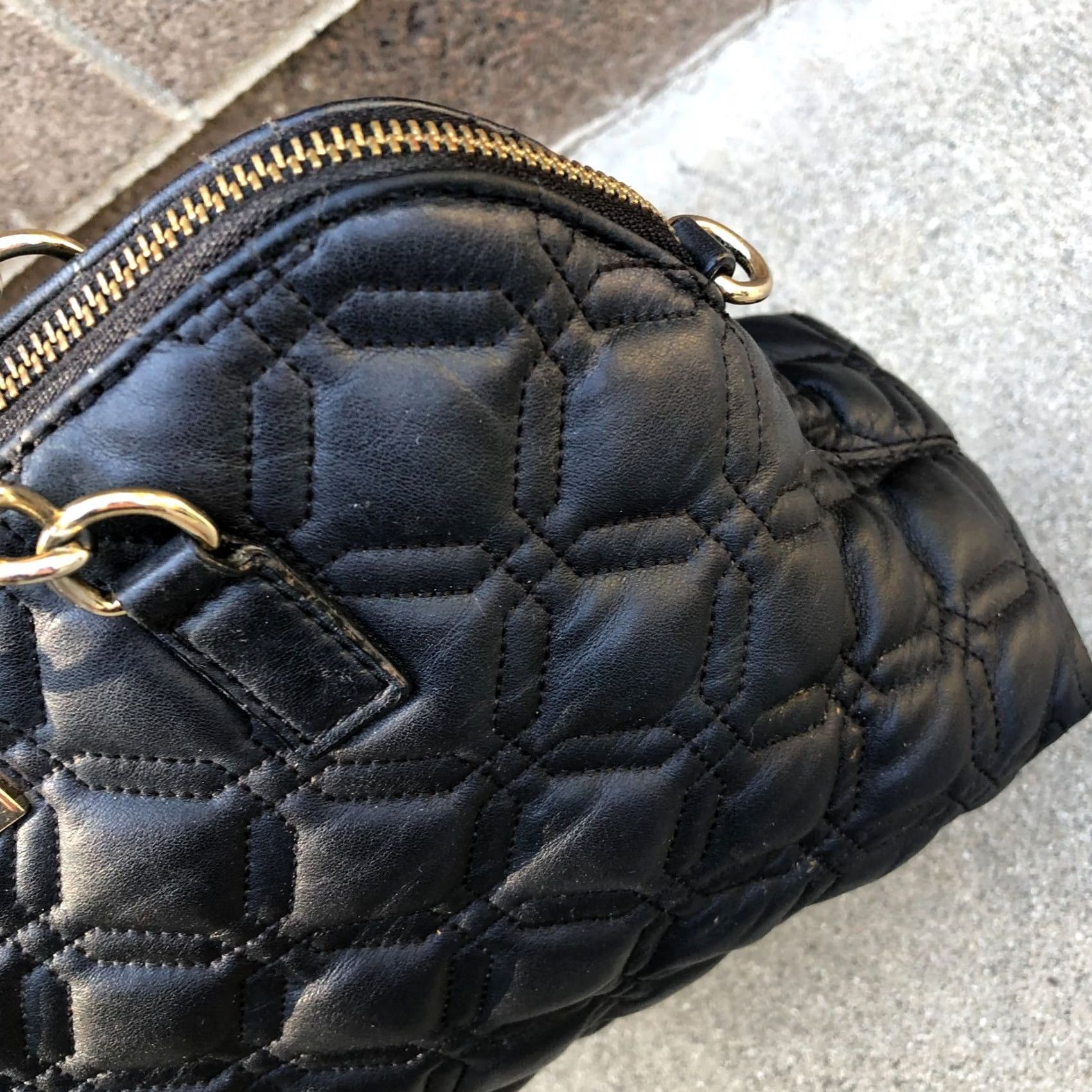 Vintage KATE SPADE Rachelle Astor Quilted Court Purse Women's Shoulder Bag Leather Bag Black Satchel/Top Handle Bag Size ONE SIZE - 4 Thumbnail