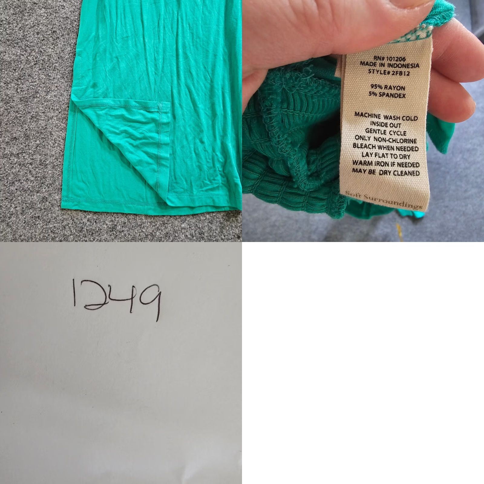 Soft Surroundings Soft Surroundings Jumpsuit Womens M Green Short Sleeve Stretch Pull On Size 32" / US 10 / IT 46 - 9 Thumbnail