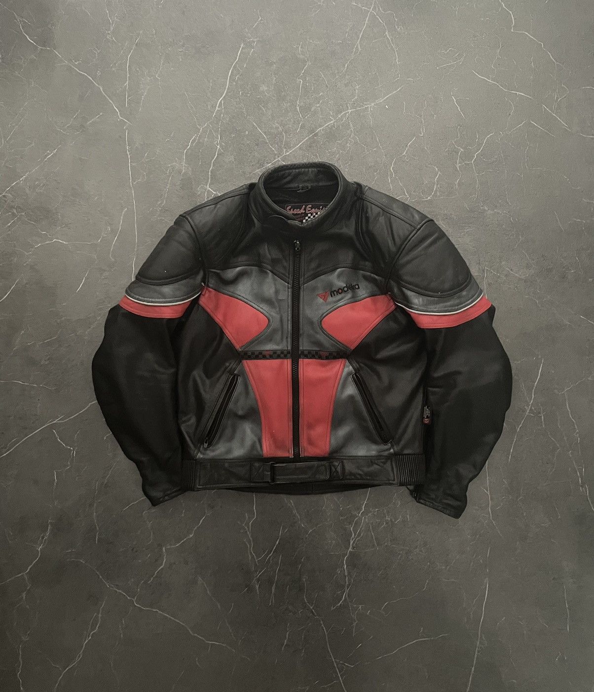 Leather Jacket × Racing × Vintage Vintage Boxy Fit Real Leather ...