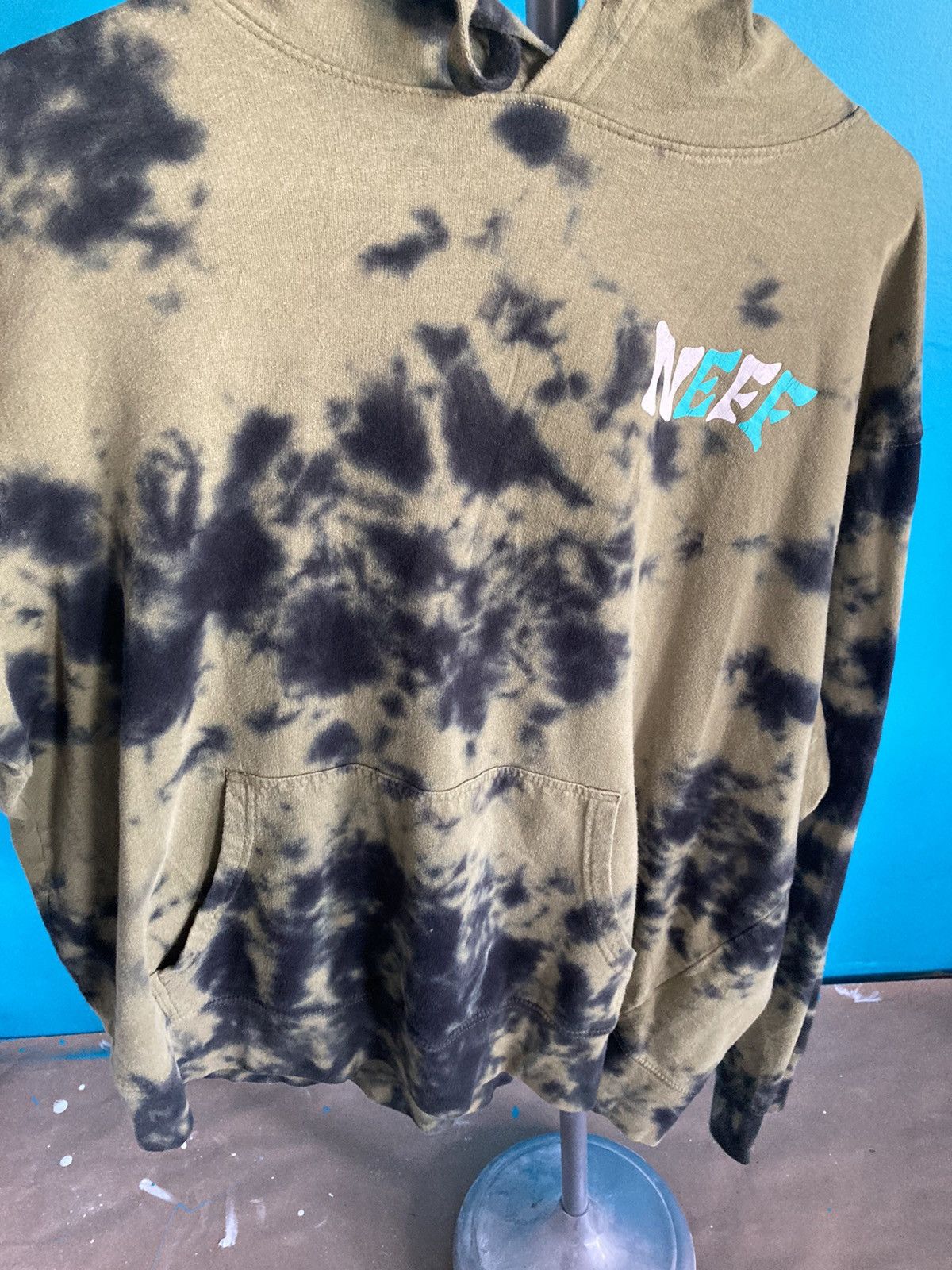 NEFF Neff Green/Black tie dye hoodie Size US L / EU 52-54 / 3 - 2 Thumbnail