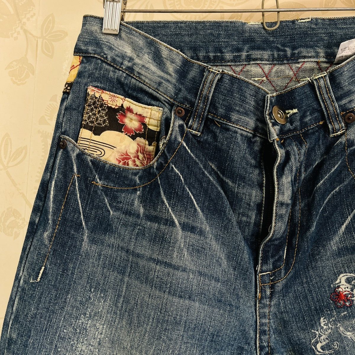 Vintage Vintage Karakuri Koi Fish Yakuza Denim Jeans Size US 32 / EU 48 - 6 Thumbnail