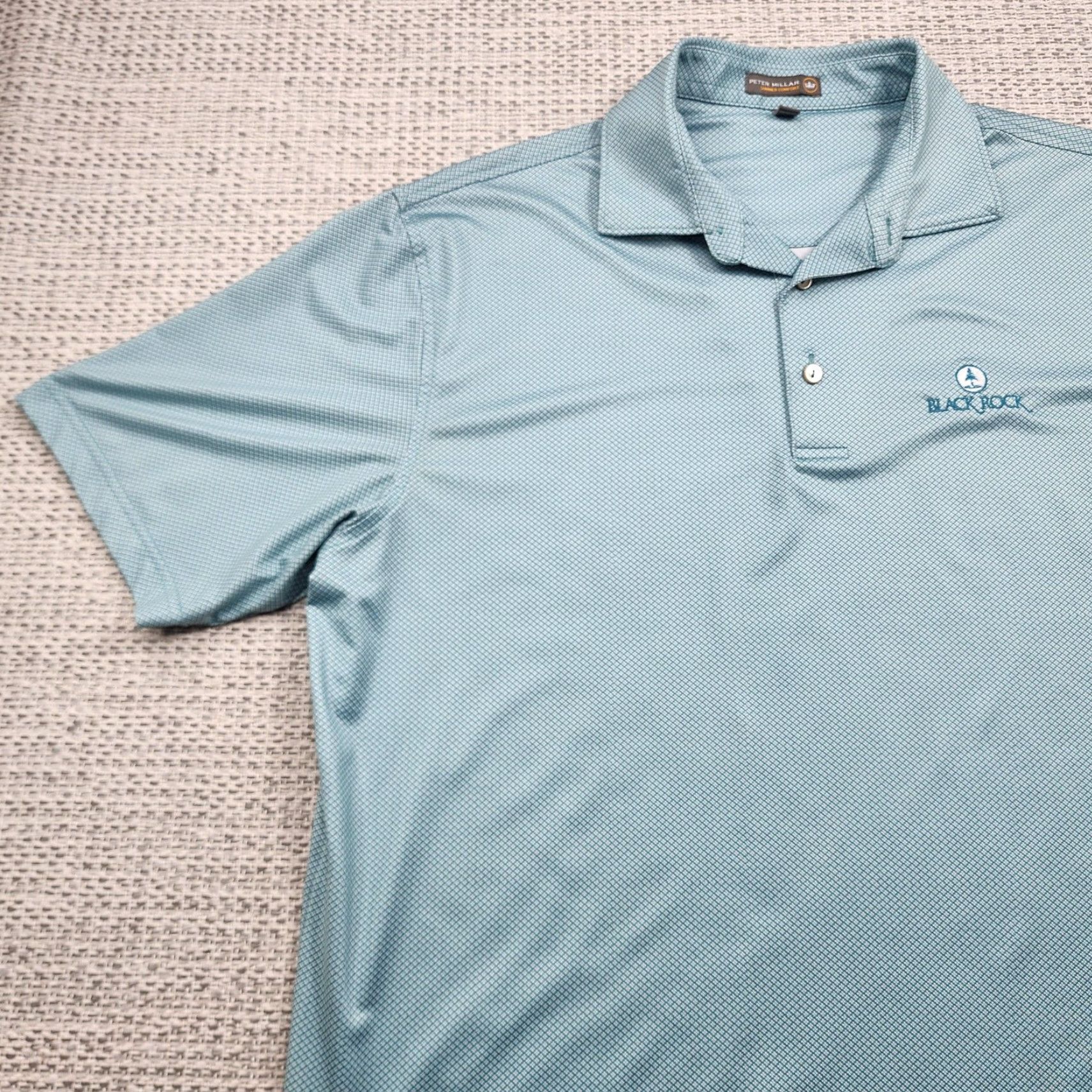 Peter Millar Peter Millar Polo Shirt Mens L Summer Comfort Golf Blue Geometric Logo Stretch Classic Preppy Size US L / EU 52-54 / 3 - 3 Thumbnail