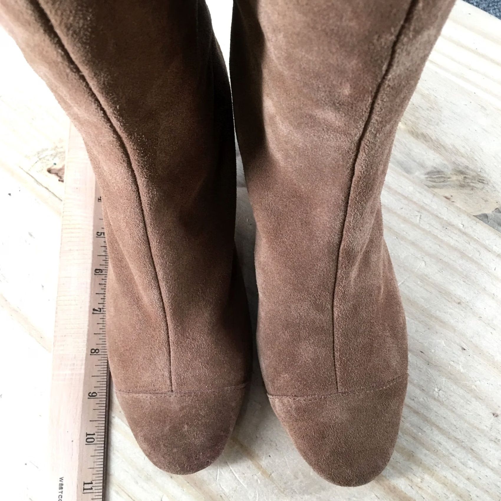 Gap GAP Boots Womens 8 Tobacco Tall Back Zip Riding Boot Brown Fabric Block Heels Size US 8 / IT 38 - 7 Thumbnail