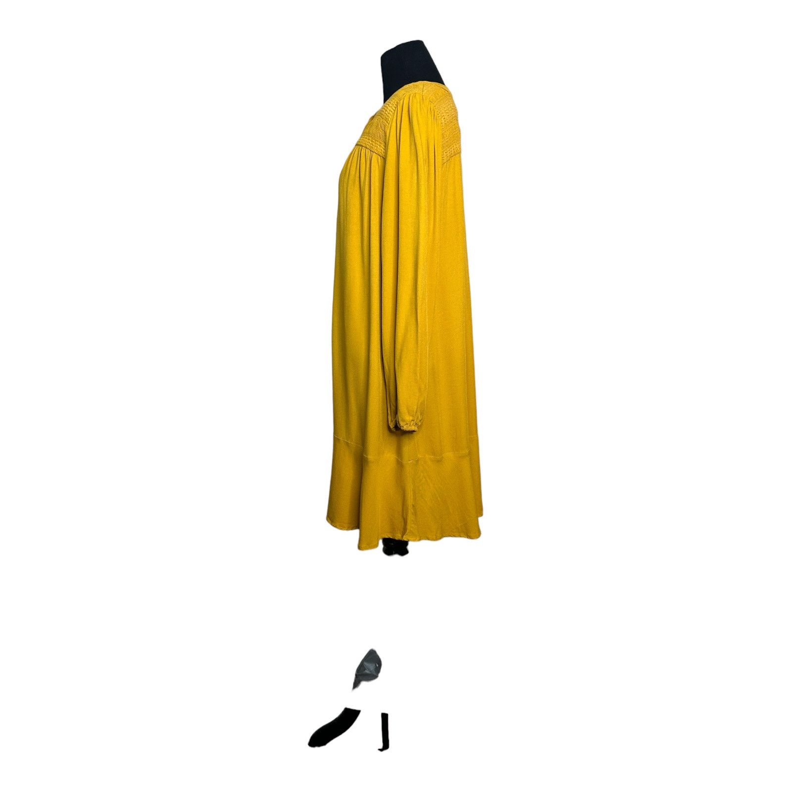 Anthropologie Maeve Yellow Mustard Long Sleeves Tunic Mini Dress size‎ 10 Size L / US 10 / IT 46 - 7 Thumbnail
