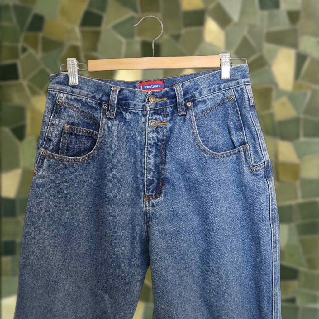 Denime VINTAGE Westport Denim blue stonewash straight leg mom jeans Casual 90s 10 Cotton Mens Womens? Size 32" / US 10 / IT 46 - 1 Thumbnail