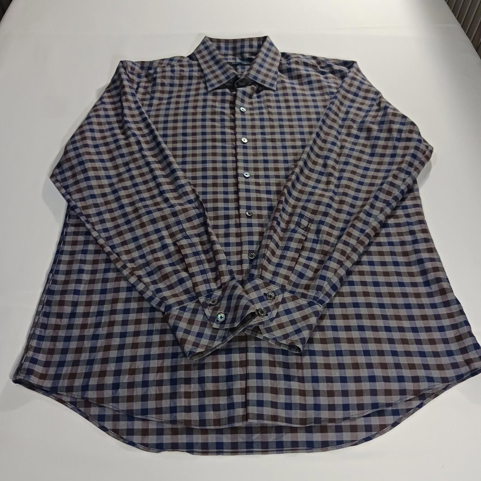 Zachary Prell Zachary Prell Shirt Men’s XL Gray Blue Brown Plaid Button Up Size US XL / EU 56 / 4 - 1 Thumbnail
