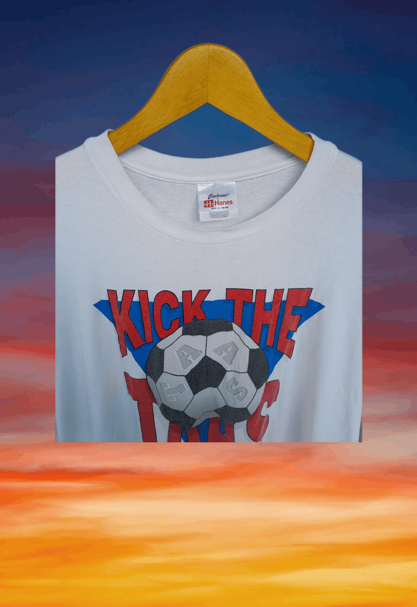 Vintage Vintage 90s Kick the TAAS Art of football graphic t-shirt Size US XL / EU 56 / 4 - 5 Thumbnail