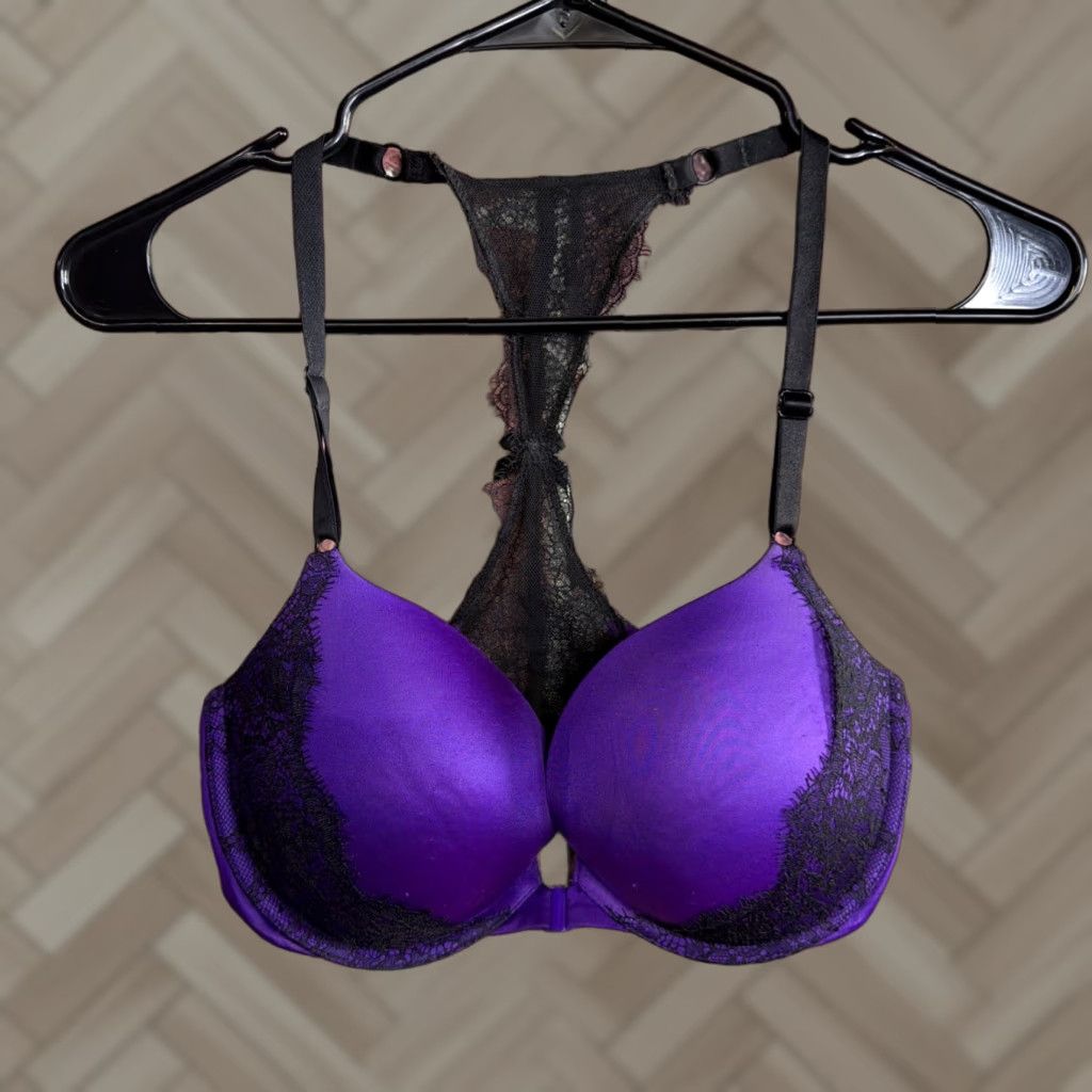 Victoria's Secret Victoria's Secret Very Sexy Push-Up Bra 34B Purple Underwired Adjustable Strap Padded Women VINTAGE? Size ONE SIZE - 1 Thumbnail