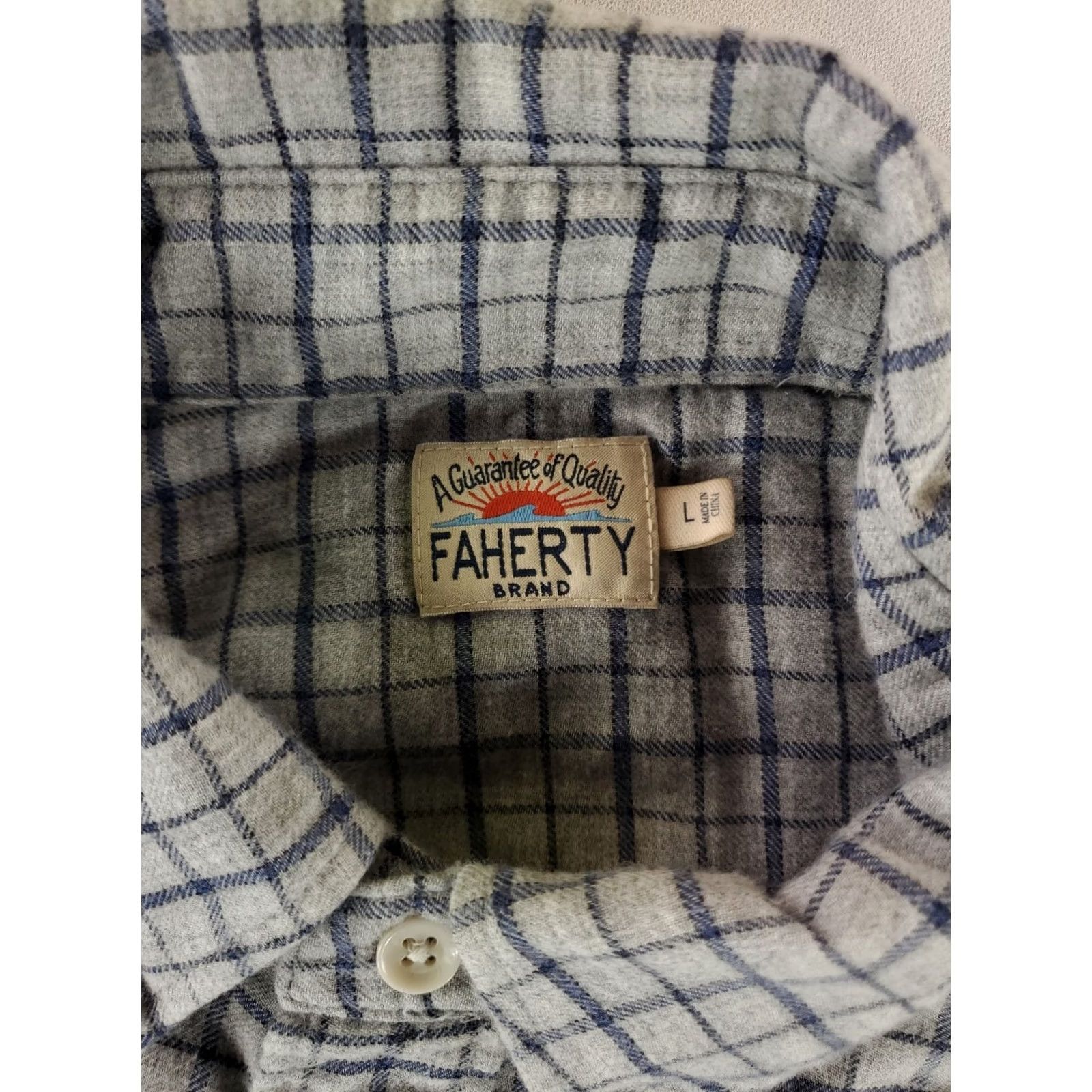 Faherty Faherty Shirt Button Down Lightweight Flannel Plaid Blue Long Sleeve Mens L Size US L / EU 52-54 / 3 - 2 Thumbnail