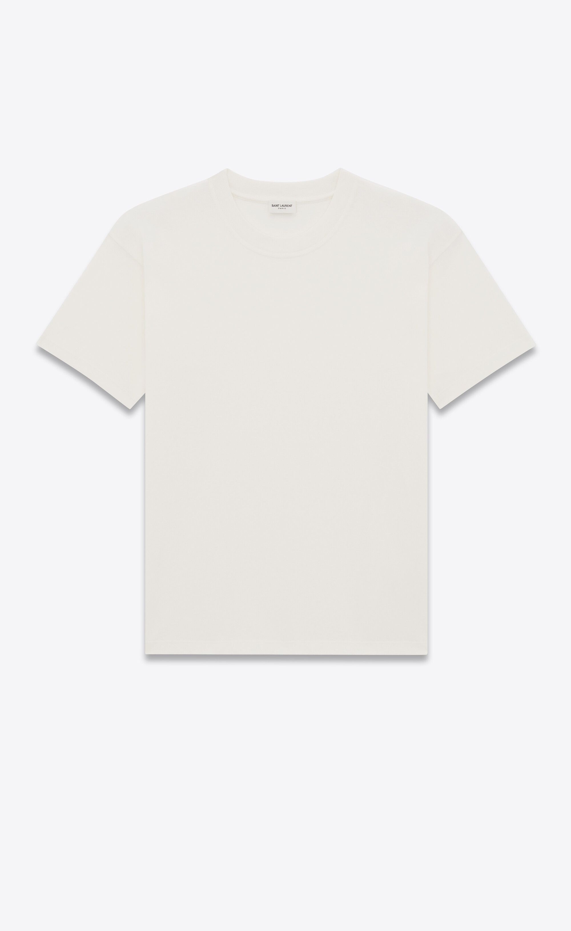 Saint Laurent Paris o1s1wg111224 Loose Fit T-Shirt In Jersey in Ivory Size US XXL / EU 58 / 5 - 1 Thumbnail