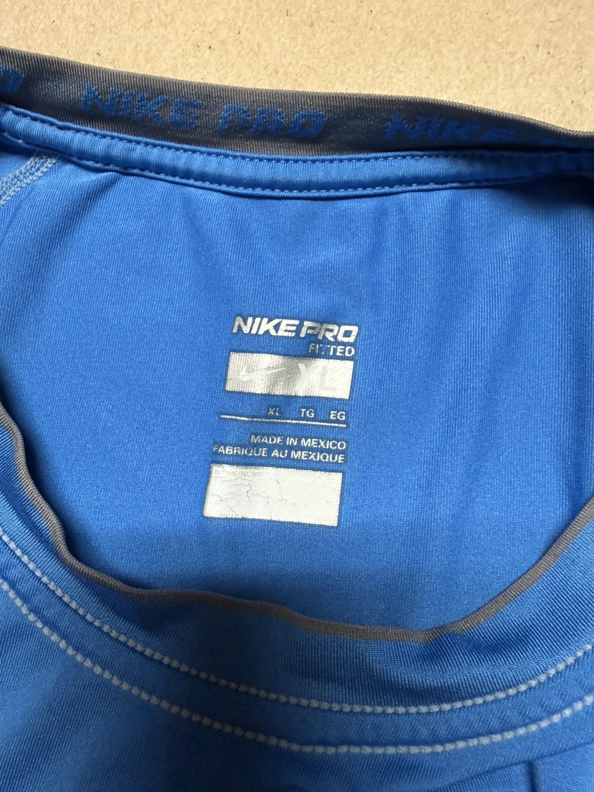 Nike Nike Drifit Pro NikeFit Fitted Blue workout Shirt XL! Size US XL / EU 56 / 4 - 3 Thumbnail