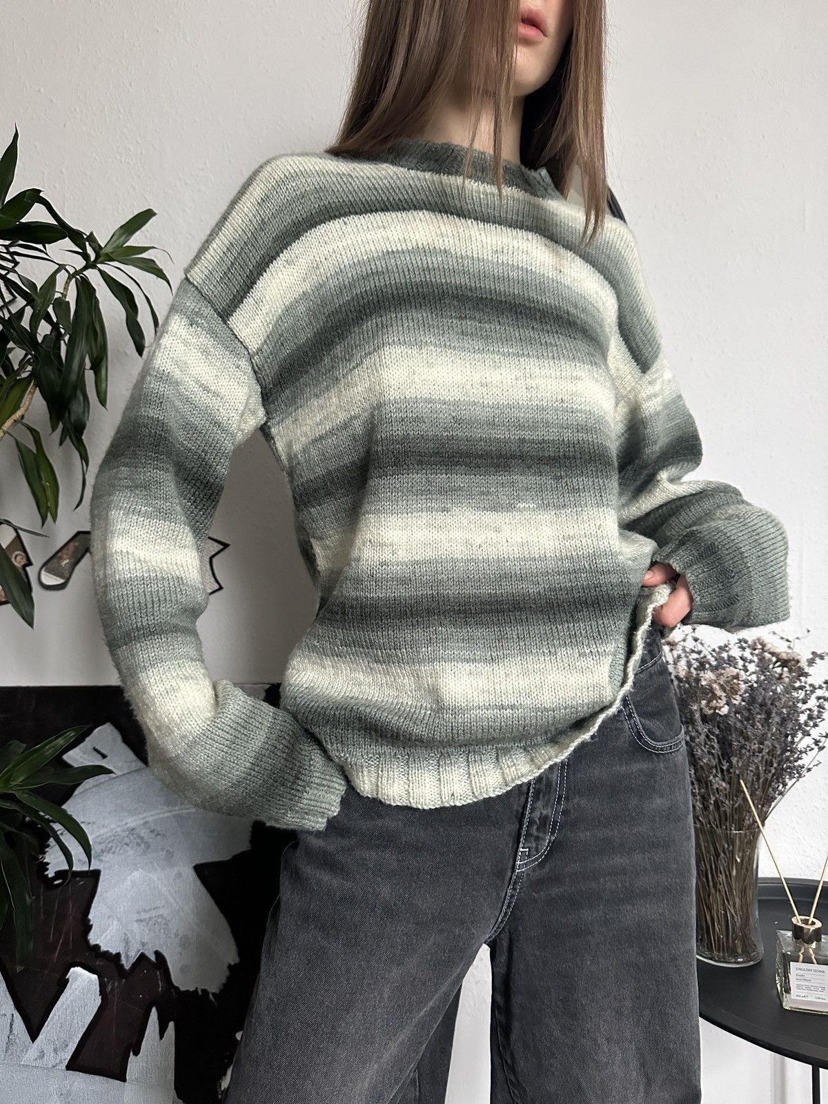Japanese Brand × Vintage Striped Sweater Cozy Oversized Knit Pullover Size ONE SIZE - 7 Thumbnail