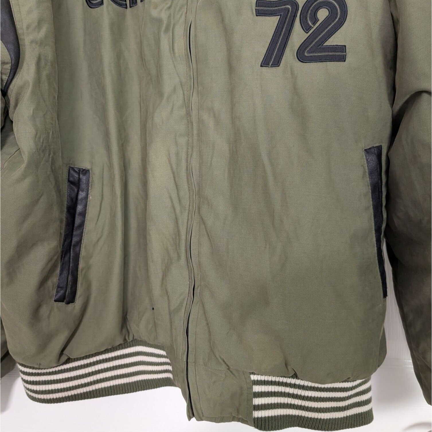 Designer Ecko Unltd 1972 Bomber Jacket Mens Size 2XL Green Spellout Size US XXL / EU 58 / 5 - 5 Thumbnail