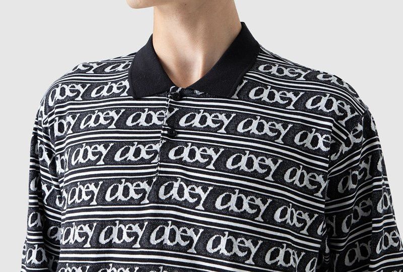 Obey Obey Wegner Jacquard Cotton Long Sleeve Polo Size US M / EU 48-50 / 2 - 9 Thumbnail