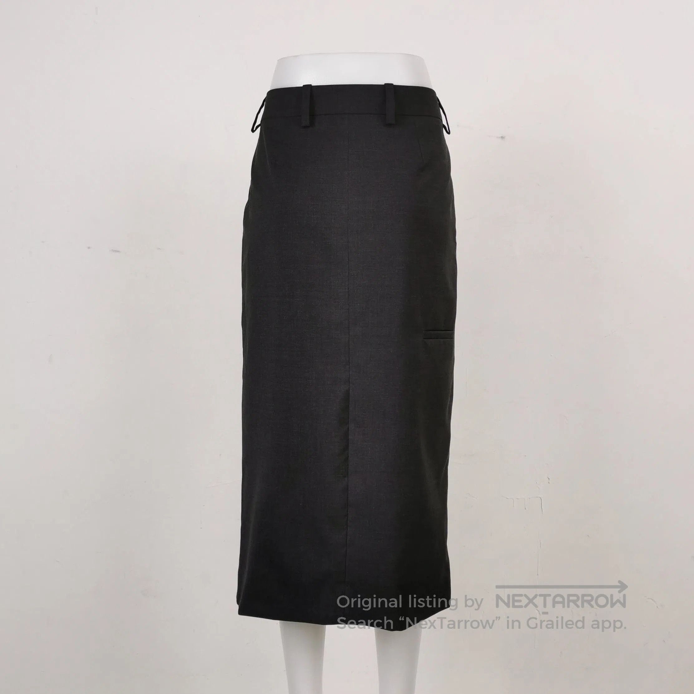 Prada Prada Black Wool Midi Skirt Size 38 . Size 37" - 2 Thumbnail