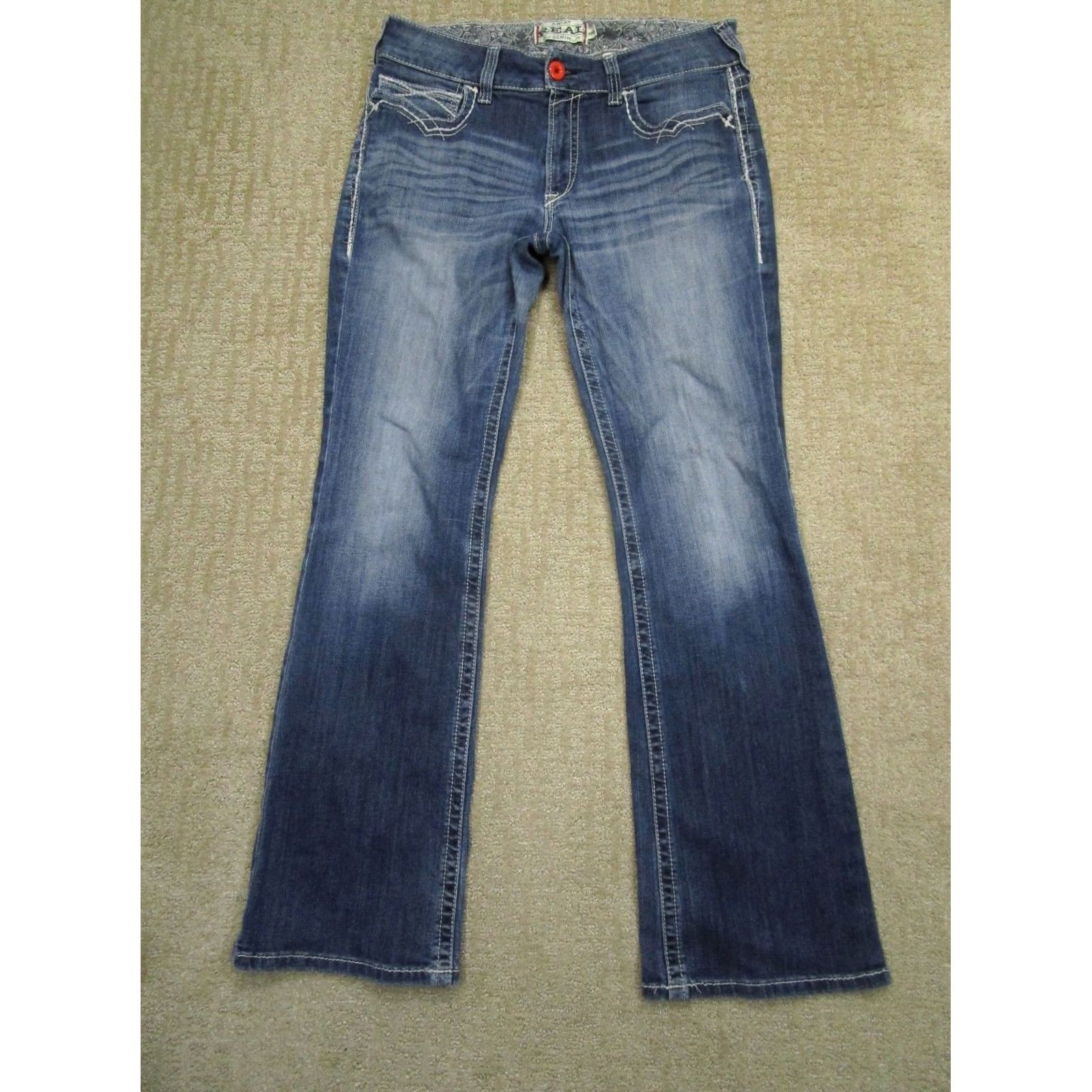 Ariat Ariat Jeans Blue Bootcut Mid Rise 32 Women Denim Pockets Logo Southwestern Cowboy 32x32 Regular Mens Womens Girls? Size 24" / US 00 / IT 34 - 2 Thumbnail