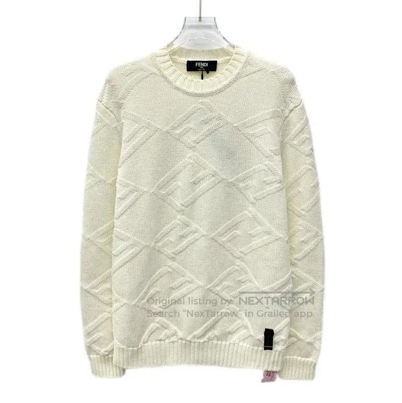 Fendi Fendi Men's Beige Wool Knit Sweater . Size US S / EU 44-46 / 1 - 1 Thumbnail