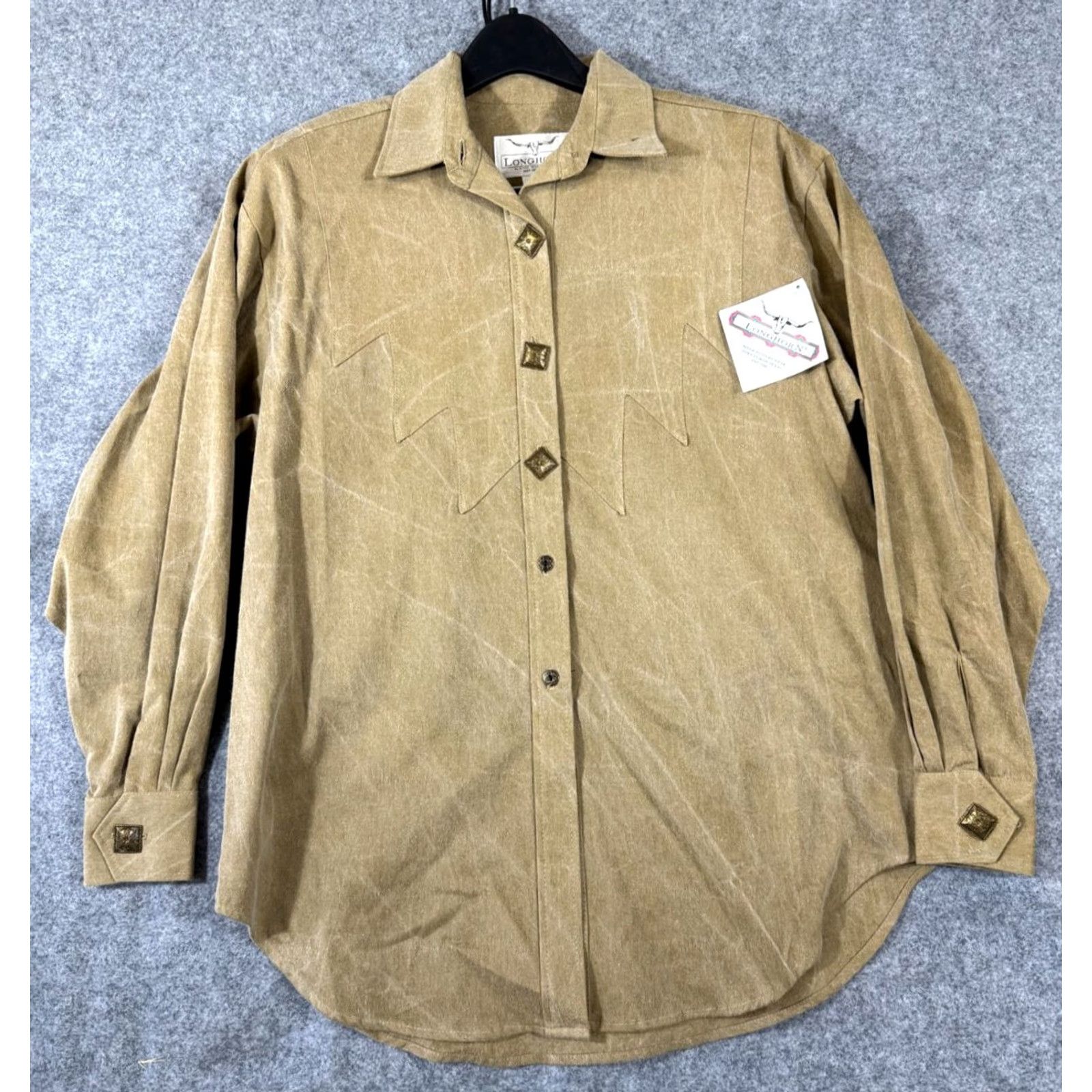 Vintage VINTAGE Longhorn Niver Western Wear Shirt Womens Small Beige Metal Buttons Long Sleeve Cowgirl Size S / US 4 / IT 40 - 2 Thumbnail