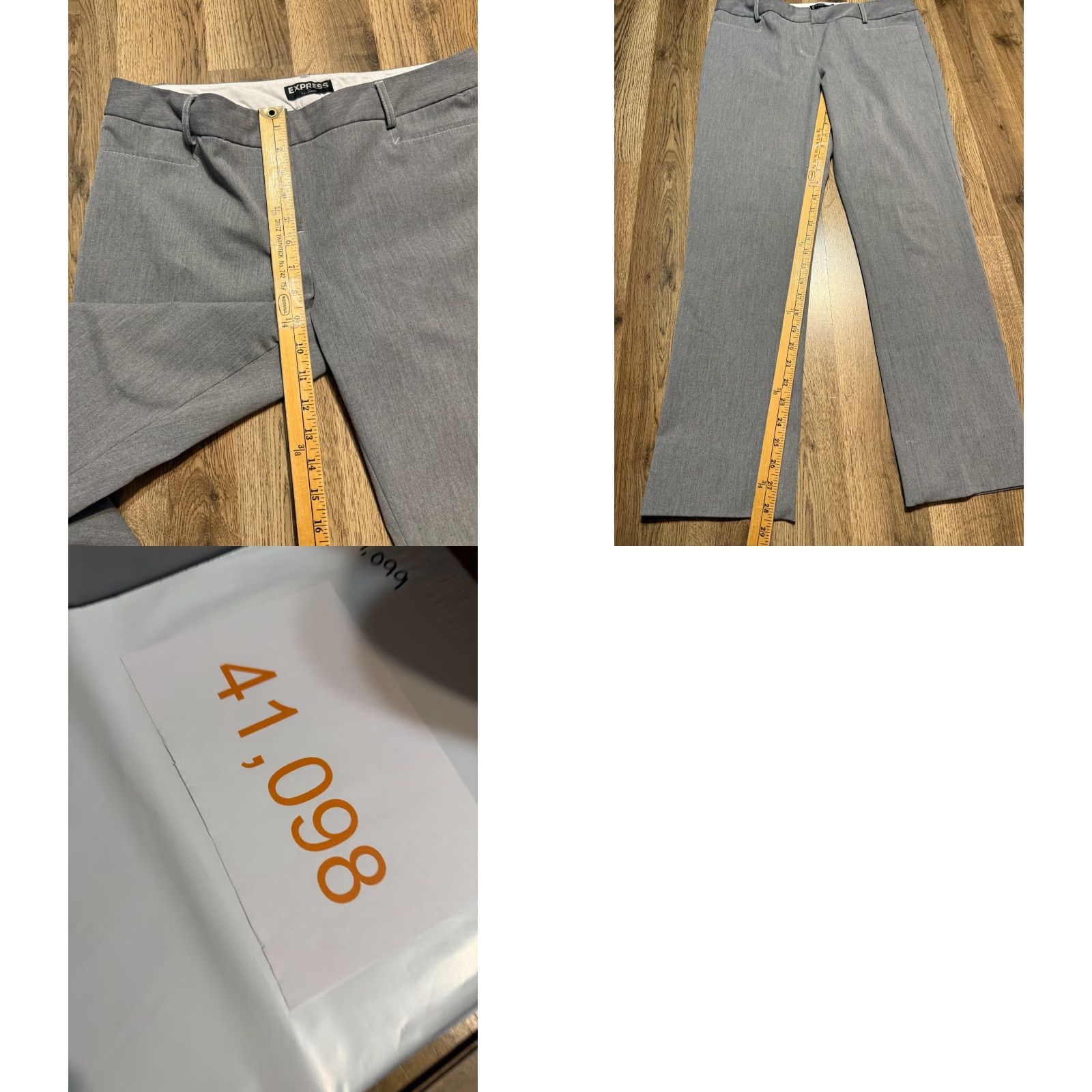 Express Express Pants Women's 10R Gray Flat Front Straight Dress Pants Shirt? Size 32" / US 10 / IT 46 - 8 Thumbnail