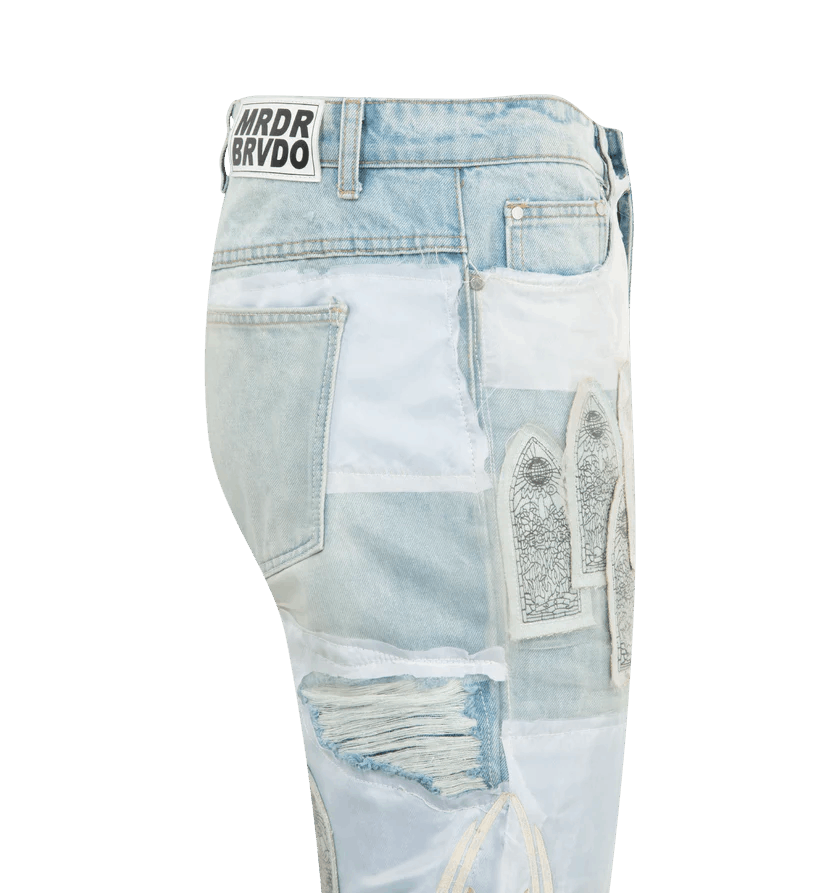 Who Decides War o1h1sh10525 Wdw Winged Organza Denim in Sky Blue Size US 36 / EU 52 - 3 Thumbnail