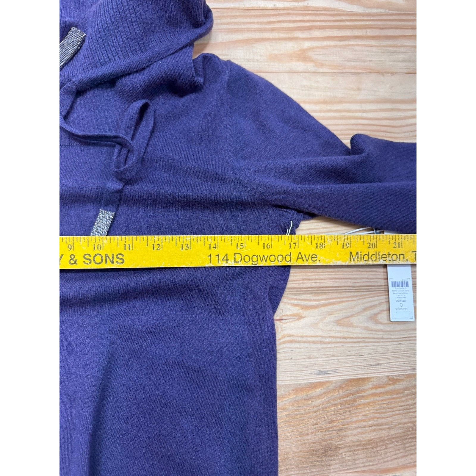 Chicos Chicos Zenergy Cowl Sweater Dewberry Women’s Size 0/S Size S / US 4 / IT 40 - 5 Thumbnail