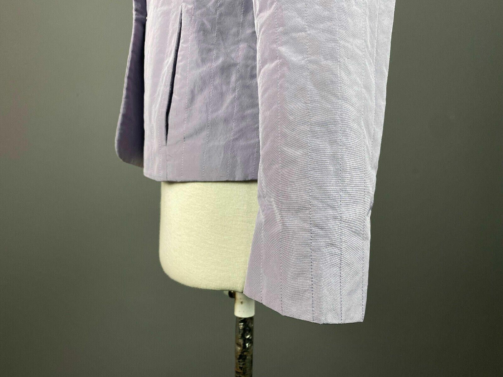 Designer Max Mara Purple Silk Blend Basic Jacket Size USA 8 Size M / US 6-8 / IT 42-44 - 5 Thumbnail