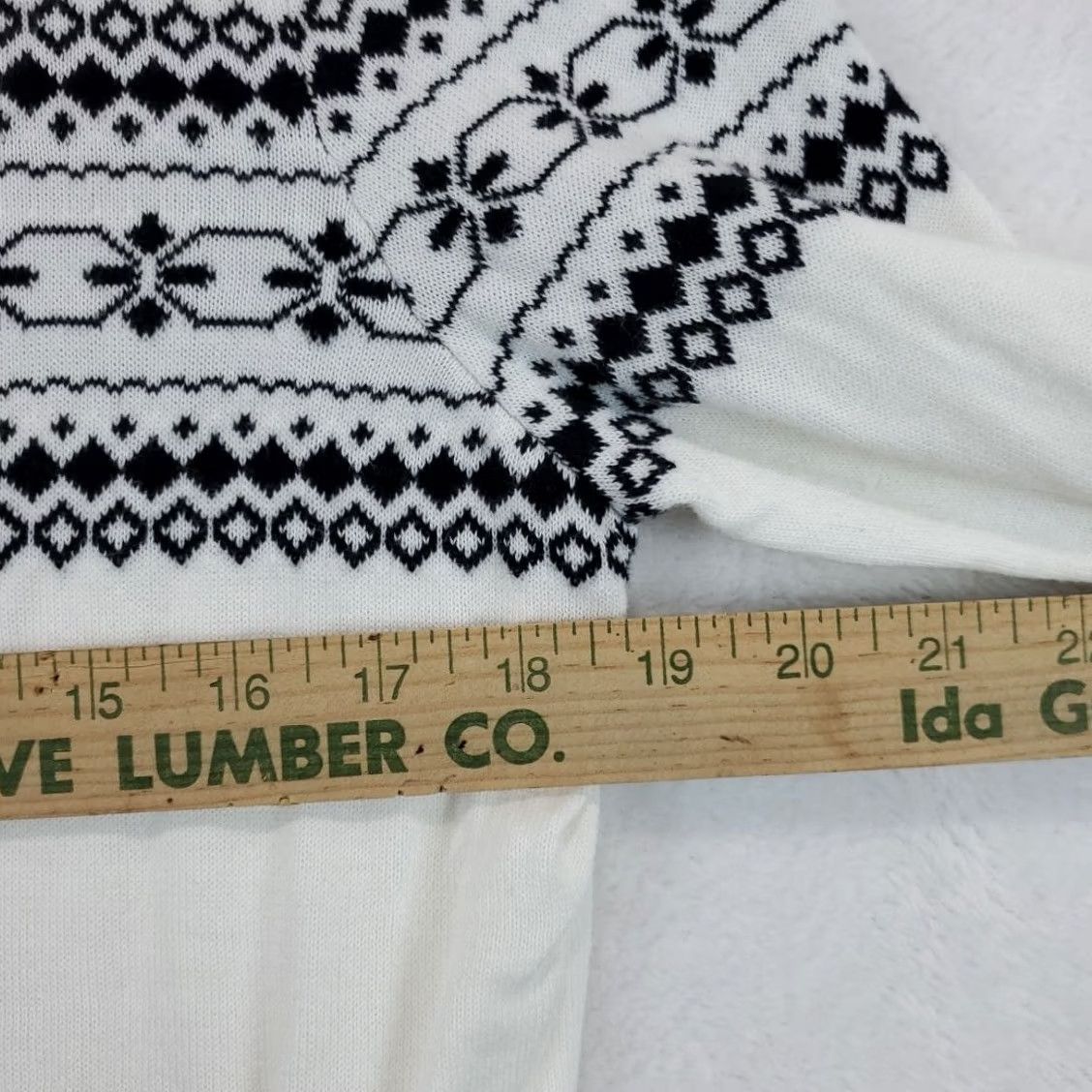 Lands' End VINTAGE Lands' End Womens Cardigan Sweater Nordic Full Button White Supima M Petite Holiday Christmas Nordic Ski Womens Size M / US 6-8 / IT 42-44 - 7 Thumbnail