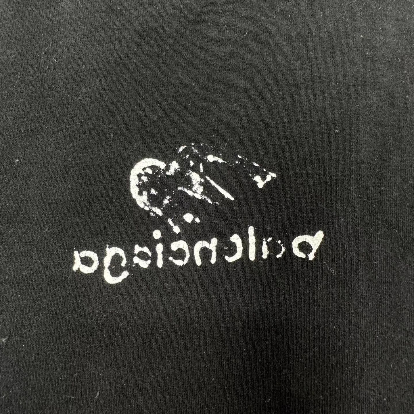 Balenciaga Balenciaga Women's Cropped Black Logo Print Short Sleeve K12 Size US S / EU 44-46 / 1 - 6 Thumbnail