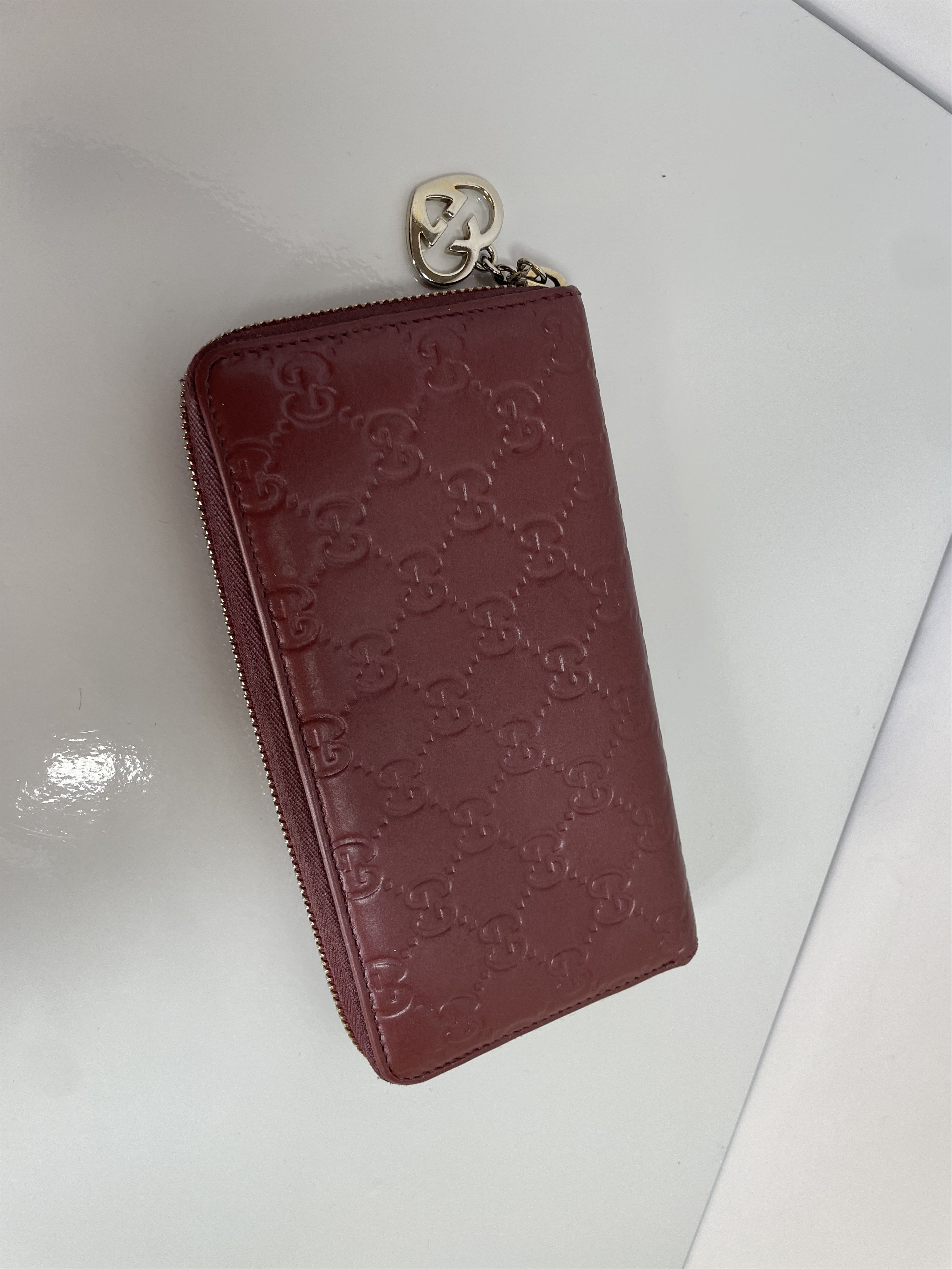 Gucci Gucci leather wallet in bordeaux Size ONE SIZE - 1 Thumbnail