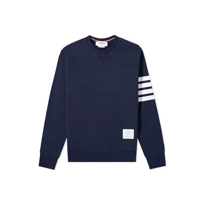 Thom Browne Classic Navy Crewneck Sweatshirt