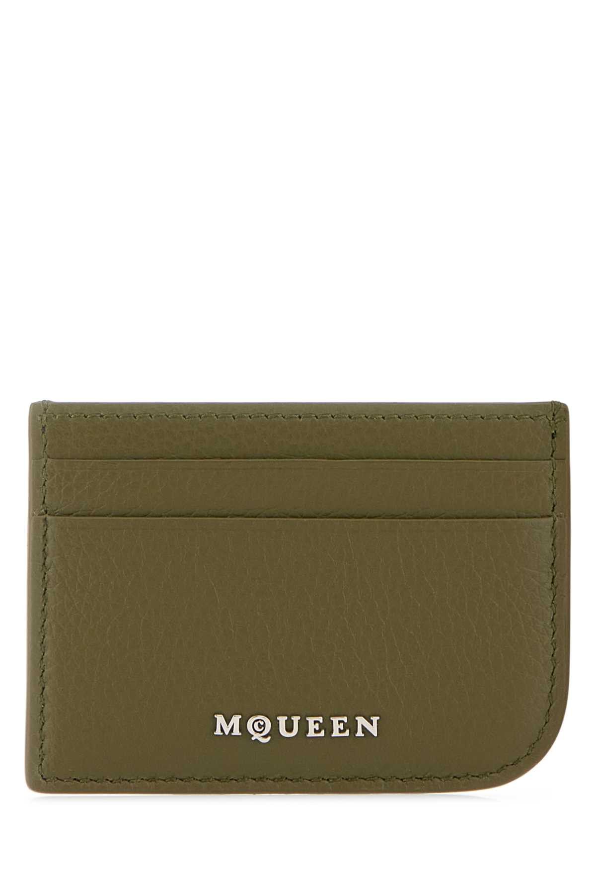 Alexander McQueen Army Green Leather Card Holder Size ONE SIZE - 1 Thumbnail