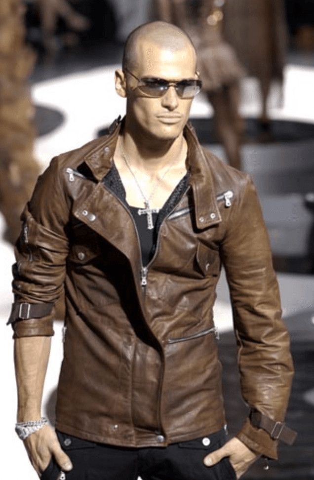 Dolce & Gabbana SS2004 Dolce & Gabbana Brown Multi-Zip Biker Leather Jacket Size US XS / EU 42 / 0 - 5 Thumbnail
