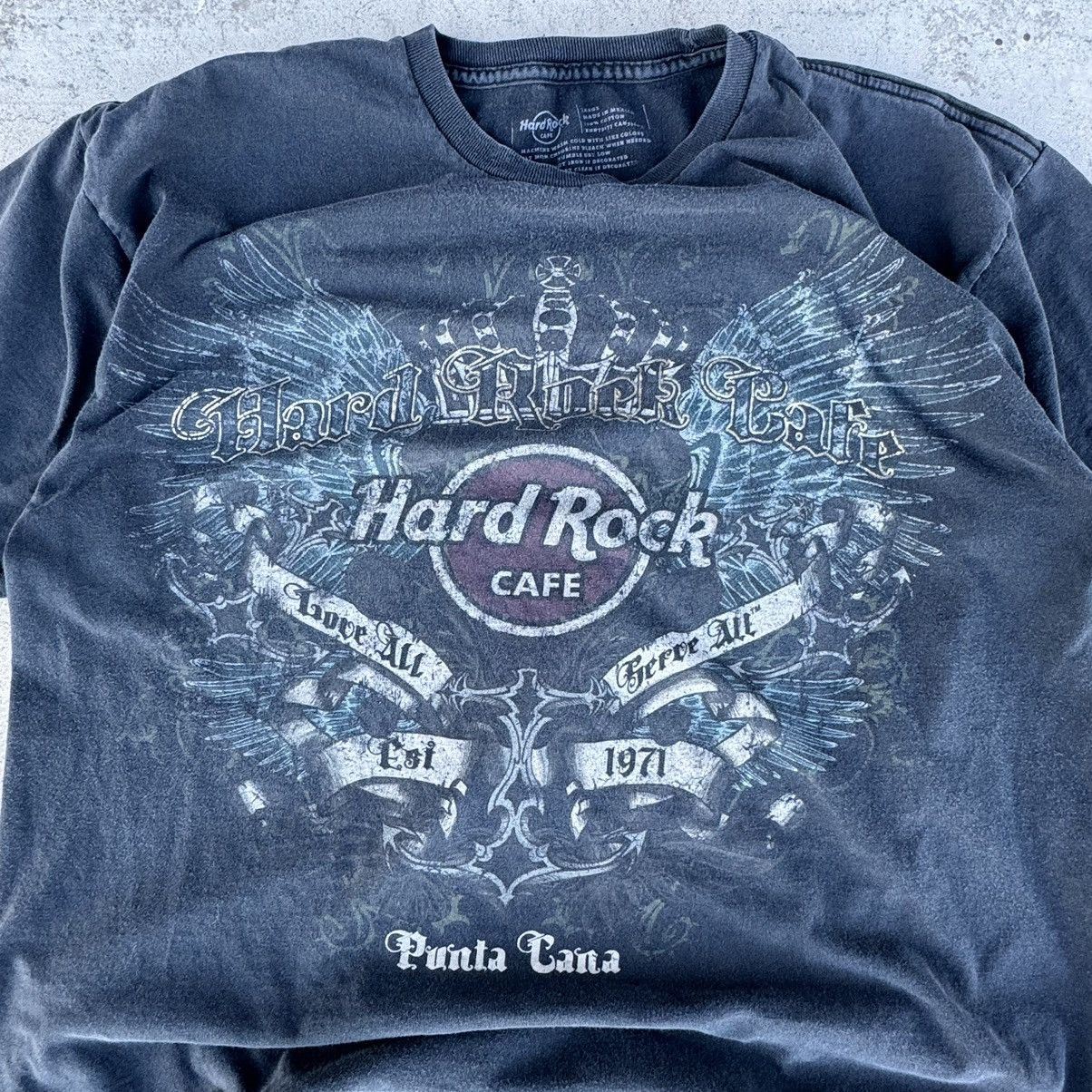 Affliction × Hard Rock Cafe × JNCO Vintage Y2K Faded Black Hard Rock Cafe Graphic Tee Large Size US L / EU 52-54 / 3 - 2 Thumbnail