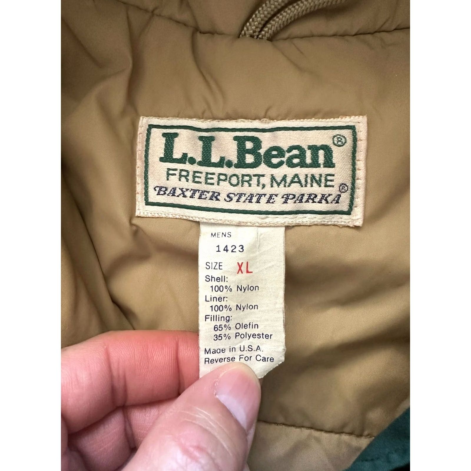Vintage VINTAGE L.L. Bean Baxter State Parka Jacket Hooded XL Men Green 80s 90s Parka Coat Long Solid Nylon Lining Full Zip Windproof Winter Hiking Size US XL / EU 56 / 4 - 6 Thumbnail
