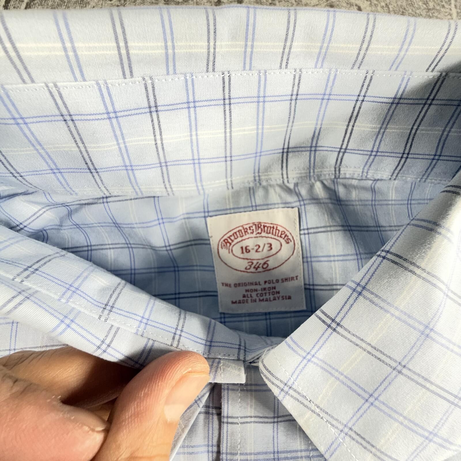 Brooks Brothers Brooks Brothers Shirt Men's 16-2/3 Blue 346 Long Sleeve Size 42R - 2 Thumbnail