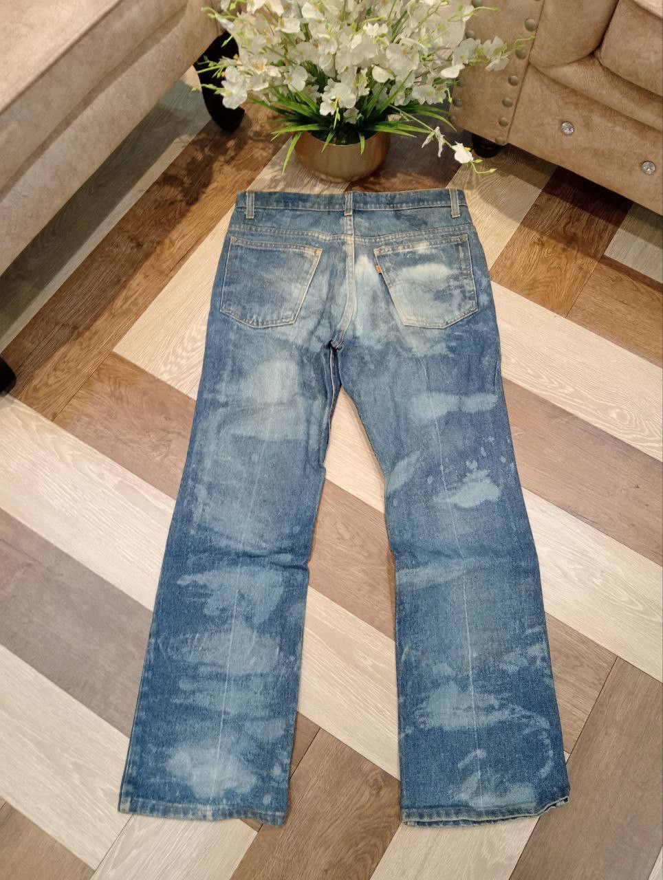 Levi's Vintage Clothing VINTAGE LEVI'S ORANGE TAB BLEACH FLARED JEANS Size US 33 - 12 Thumbnail