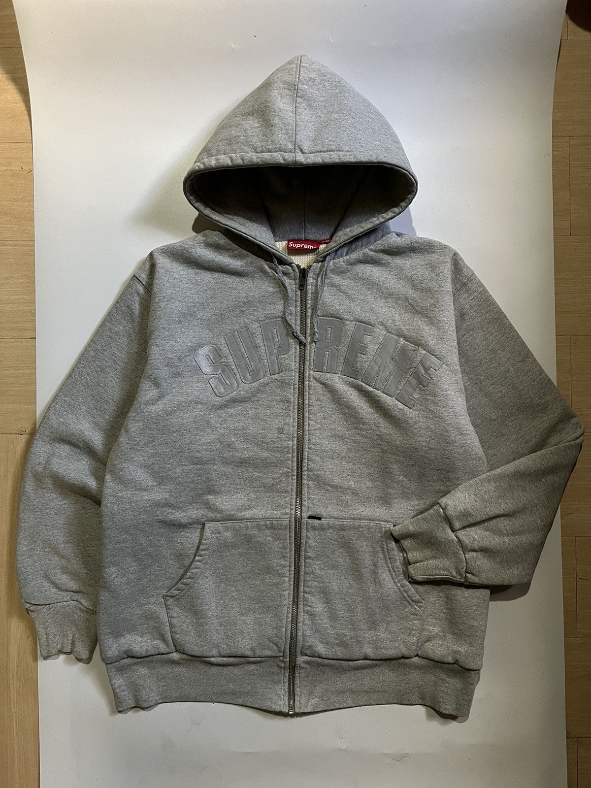 Supreme Vintage OG Supreme Arc Logo Thermal Lined Zip-Up Hoodie Size US XL / EU 56 / 4 - 2 Thumbnail
