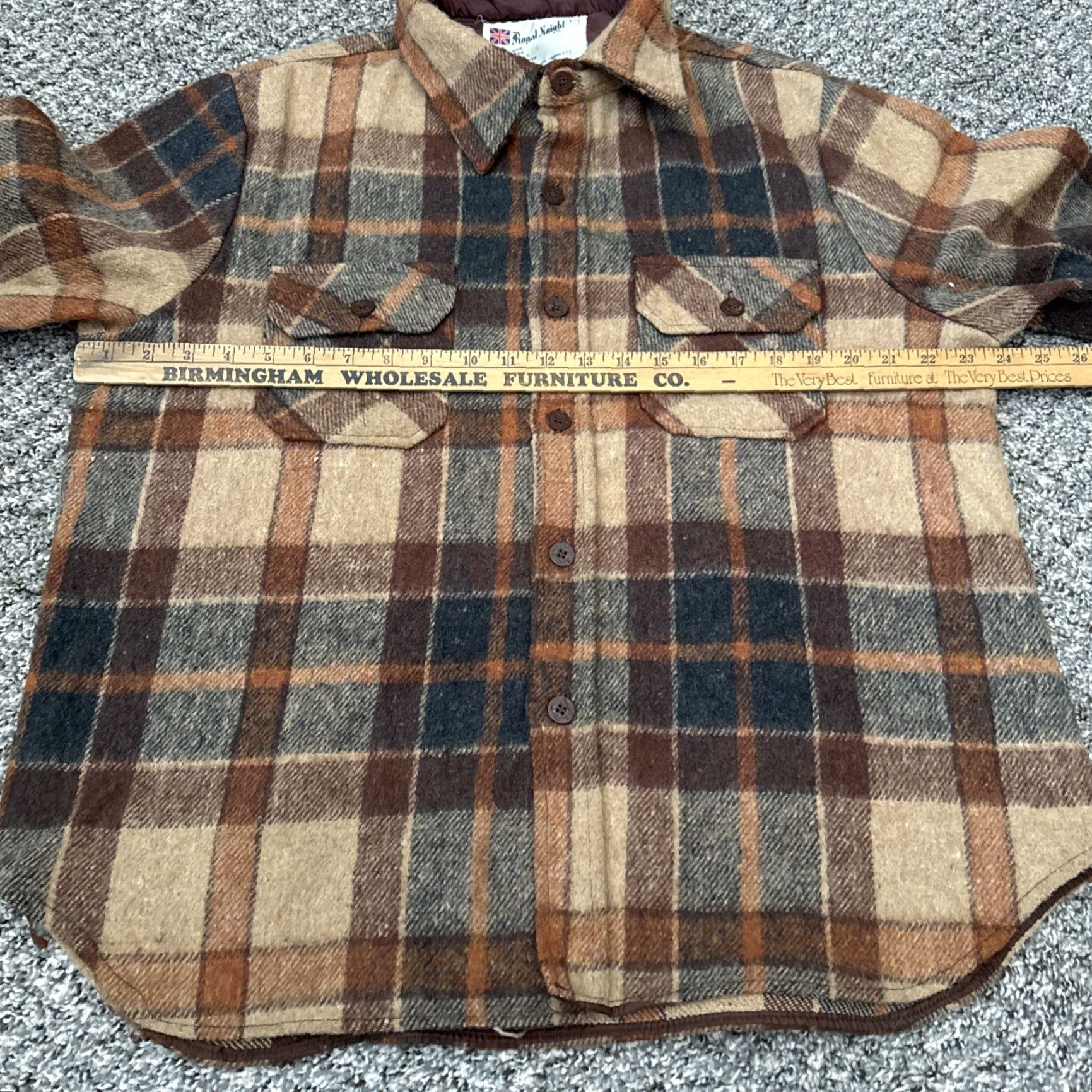 Vintage VINTAGE Royal Knight Shirt Mens L 70s Plaid Flannel Wool Button Front Size US L / EU 52-54 / 3 - 5 Thumbnail